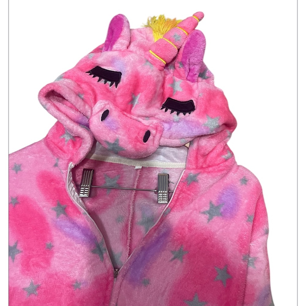 Girls Fleece Onesie Unicorn Pajama-Preowned Size Medium - Picture 5 of 6